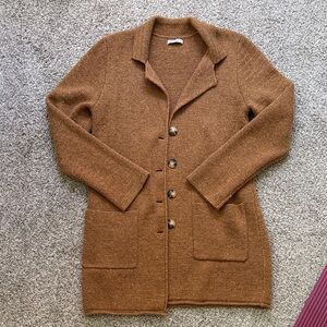 J Crew Mercantile Brown Women's Knit Cardigan Coat L